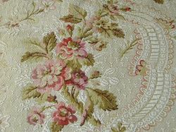 antique French textiles floral tapestry curtains