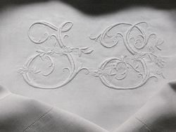 luxury linens monogrammed JP