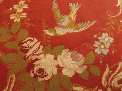 antique French textiles brocade wool table throw