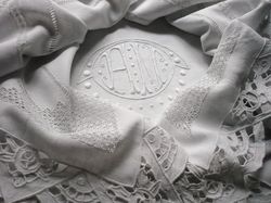 luxury queen sheets embroidery monogram AM