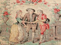 luxury French textiles 19th c. figural fabric