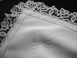 quality embroidered linen and lace euro sham