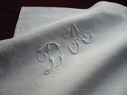 luxury linen bedding euro squares monogram DA