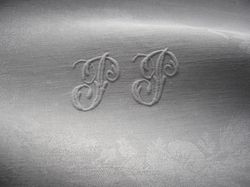 finest white French linen napkins monogram PP