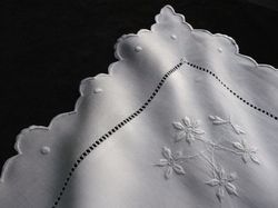 fine white embroidered linen euro square 