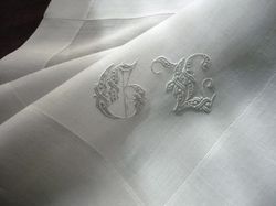 finest men's pocket square monogram GL