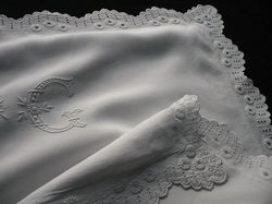 luxury white linens euro sham monogram FG