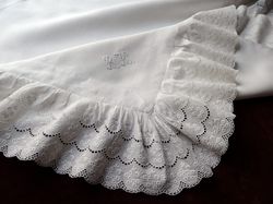luxury bed linens monogram RT
