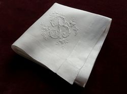 finest men's pocket square monogram GL
