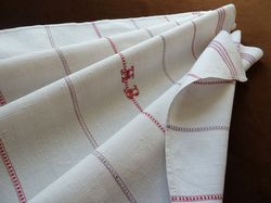 luxury French linen damask towels monogram BR