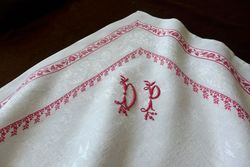 luxury art deco table linens monogram MV