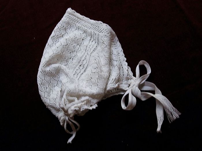 antique infant bonnet