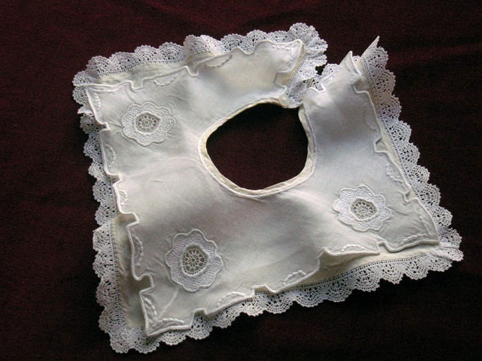 Antique infant bib embroidered