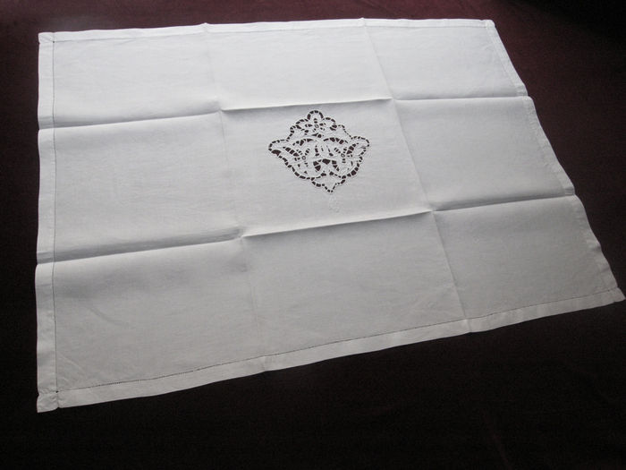 Set of 9 linen napkins monogram LF