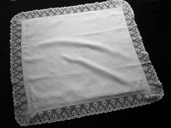 antique luxury  pillow sham  monogram LD