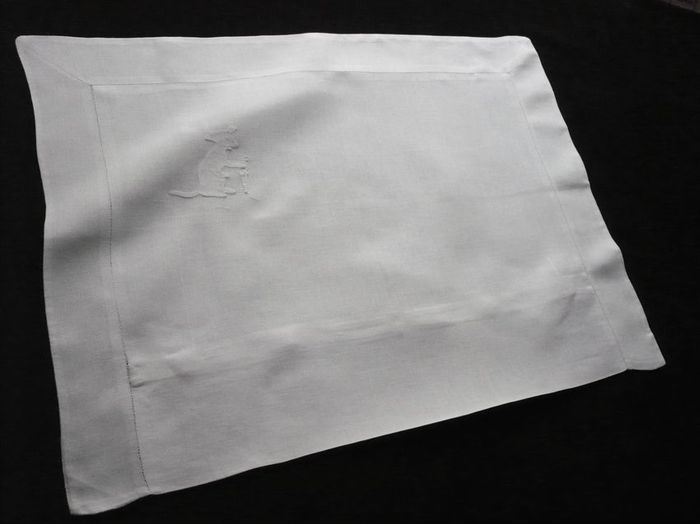 Linen embroidered infant sham