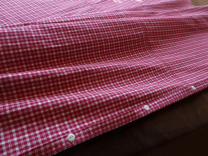 Country French red kelsch plaid duvet cover and matching sham.
