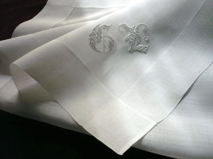 Monogrammed GL, pocket handkerchief