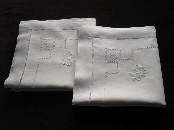 antique pillow shams monogram SC