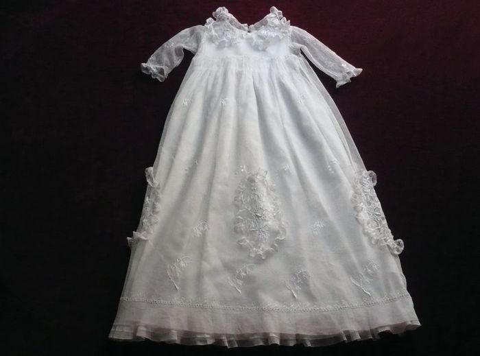 Antique tulle and lace Christening gown