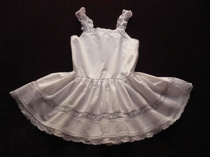 antique cotton and lace baby dress