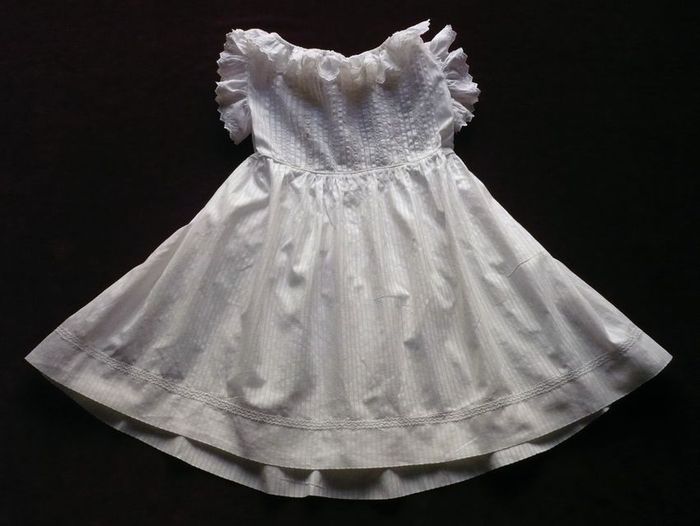 antique lace and embroidered baby dress