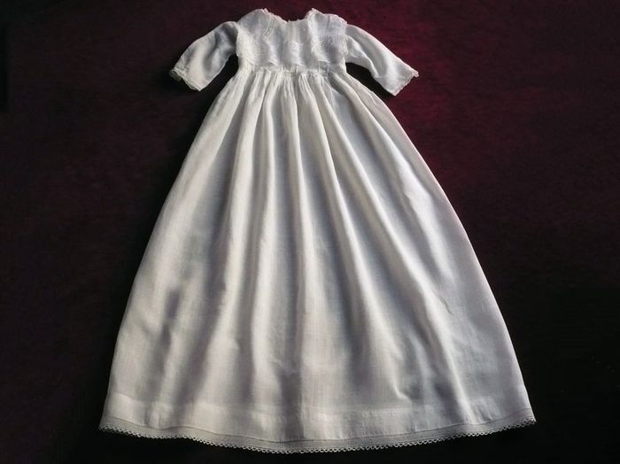 antique lawn linen and lace Christening gown