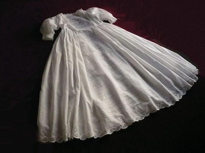 19th century embroidered christening gown