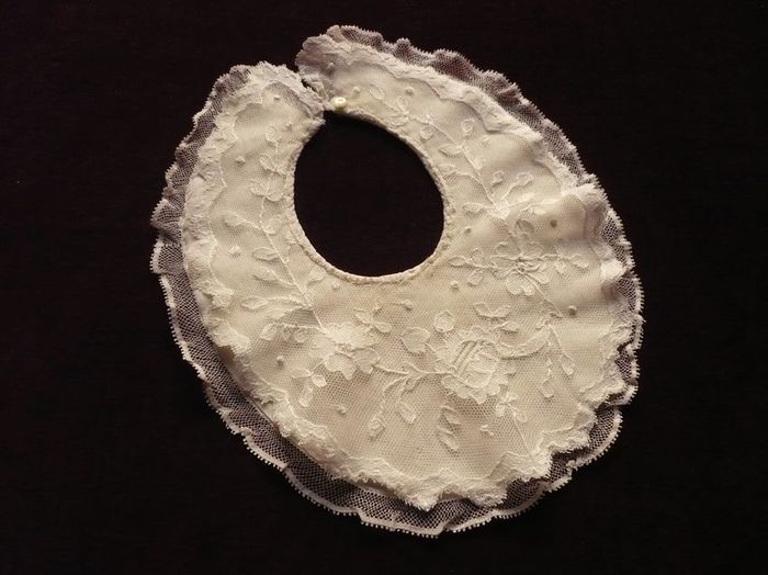 antique lace baby bib