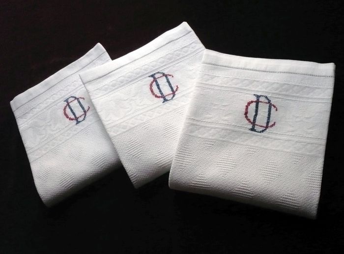 vintage hand towels monogram CD