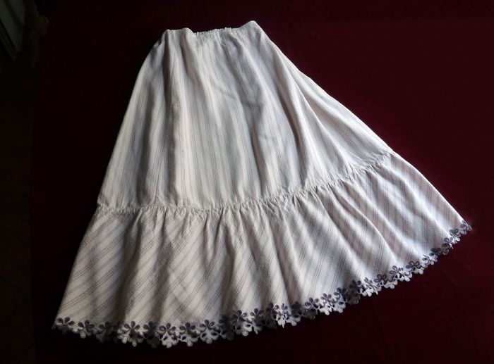  French Provincial antique embroidered petticoat