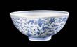 Blue and white porcelain bowl, China, 18th C.