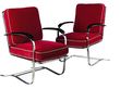 American Chromed Metal Armchairs, 1940's