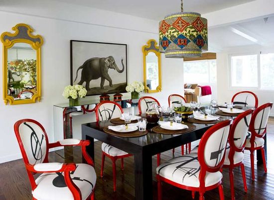 A Dining Room at Studio City Residence, L.A