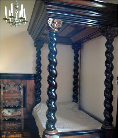 somptuous carved wooden bed 