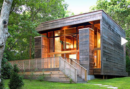 A wood-clad home renovation