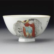 A 'FAMILLE-ROSE' BOWL WITH WESTERN FIGURES