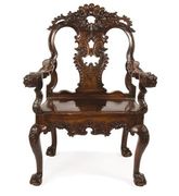 XVIII century Anglo Colonial Hardwood Throne Chair 