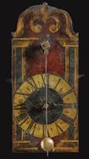 A Swiss painted iron chamber clock, circa 1700