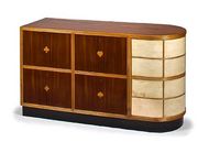 Italian inlaid mahogany and parchment bar cabinet