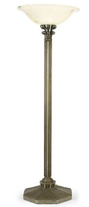 A Paul Kiss wrought-iron and alabaster floor lamp