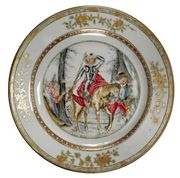 A CHINESE EXPORT 'DON QUIXOTE' PLATE
CIRCA 1740
