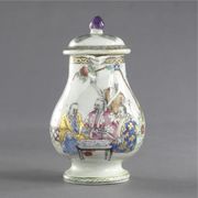 A CHINESE EXPORT 'THE FOUR DOCTORS' MILK JUG AND COVER
CIRCA 1738-40
