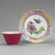 CHINESE EXPORT RUBY-BACK TEABOWL AND SAUCER
CIRCA 1730


