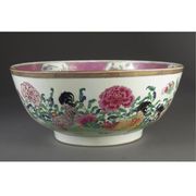A CHINESE EXPORT FAMILLE-ROSE PUNCH BOWL
CIRCA 1735-40

