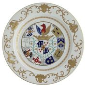 A CHINESE EXPORT ARMORIAL LARGE PLATE
CIRCA 1745-50
