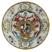 A CHINESE EXPORT ARMORIAL PLATE
CIRCA 1743
