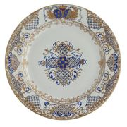 A CHINESE EXPORT ARMORIAL LARGE PLATE
CIRCA 1740

