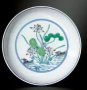  FINE PAIR OF DOUCAI 'LOTUS POND' SAUCER DISHES
MARKS AND PERIOD OF YON