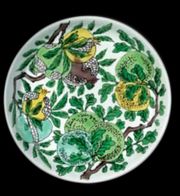 A 'FAMILLE-VERTE' BISCUIT-ENAMELLED DISH
MARK AND PERIOD OF KANGXI
